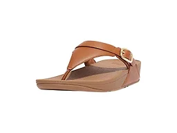 Fit Flop ES8-592 10 Fit Flop Lulu Leather Toe-Post Adjustable Women's Shoes Light Tan