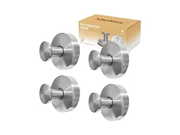 Xikelooy W2103 4Pcs Suction Cup Hooks-Silver