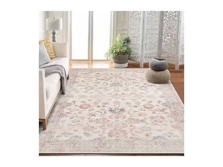 GarveeHome Washable Rug 5x7 Boho Beige