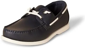 Amazon Essentials Men's Slip-On Boat Shoes with Ventilation, Non-Slip Sole, Cushioned Insole, Navy, 7