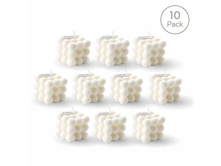 White Aesthetic Bubble Candle 10-Pack