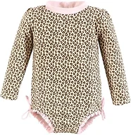 Hudson Baby Girls Rashguard Baby and Toddler Swimsuit, Leopard, 8 Years
