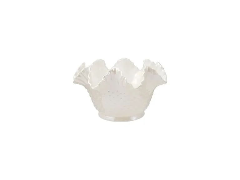 Creative Co-Op Stoneware Ruffled Hobnail Decorative Bowl