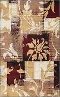 Superior Indoor Area Rug, Jute Backed, Perfect for Office, Living/Dining Room, Bedroom, Kitchen, Hallway, Entryway, Floor, Modern Floral Patchwork Decor, Pastiche Collection, 8' x 10', Burgundy