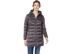 Amazon Essentials Women's Lightweight Water-Resistant Packable Hooded Puffer Coat (Available in Plus Size), Charcoal Heather, Large