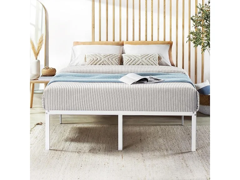 Best Price 18in Platform Bed White Queen