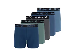 Hurley Men's 5 Pack Solid Boxer Briefs