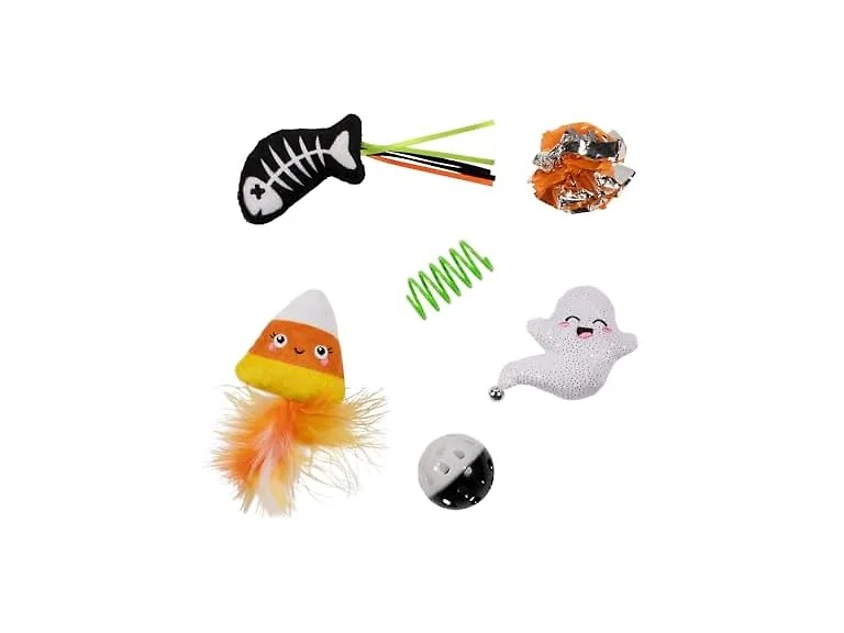 Fringe Studio Pet Toy, Sweet Treats, Spooky FEATS 6Pc
