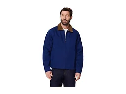 Amazon Essentials Men's Relaxed-Fit Rigid Denim Zip Up Jacket, Dark Navy, X-Small