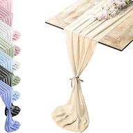 Silky Touch Chiffon Table Runner Set - 29" x 120", Elegant Blonde-Ivory Runner, Perfect for Halloween, Christmas, Weddings & Events