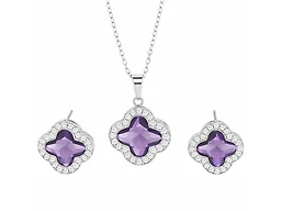 Saffron LGR-33-026EP Womens Clover Pendant & Earrin