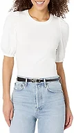 Amazon Essentials Women's Regular-Fit Twist Puff Sleeve Crewneck T-Shirt, Bright White, X-Small