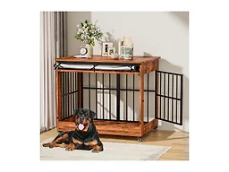 HugCoz 7004 46 Large Dog Crate Furniture, Double Door W