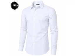 James Tailor LC-JMLS-350-WH-S Small Mens L/S Stretch Dress S