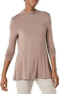 Amazon Essentials Women's Jersey Long-Sleeve Mock Neck Swing Tunic, Dark Taupe, XX-Large