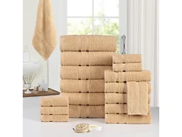 Bibb Home 4241 18 Piece Zero Twist Egyptian Cotton Towel Set