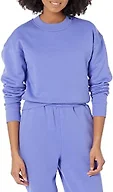 Amazon Essentials Women's Cropped Drop Shoulder Long Sleeve Sweatshirt (Available in Plus Size), Purple Blue, 6X