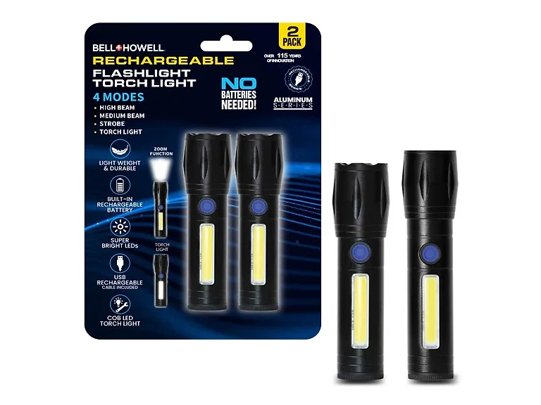 Rechargeable 2Pc Flashlight Torchlight