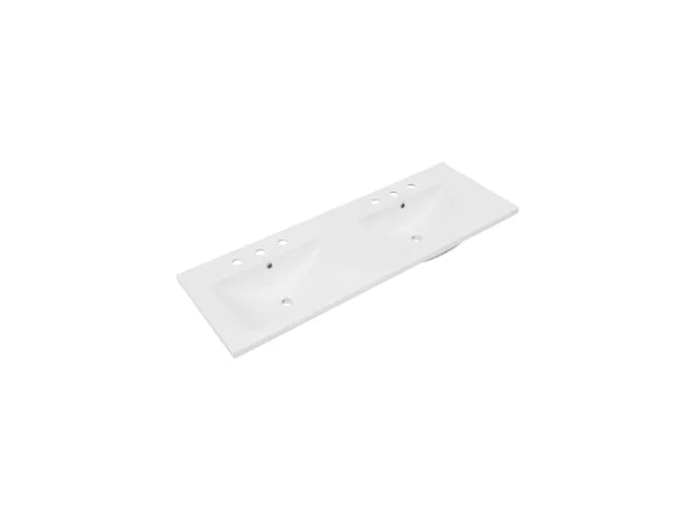 48" Ceramic Vanity Top Double Basins with 3 Holes