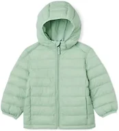 Amazon Essentials Boys' Lightweight Packable Hooded Puffer Jacket, Sage Green, Large