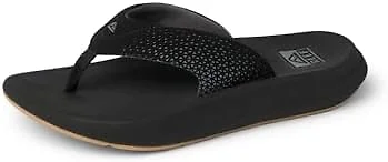 REEF Mens Sandals, Rover +, Black, 10