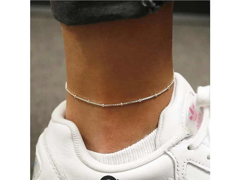 925 Sterling Silver Baby Bead Anklet