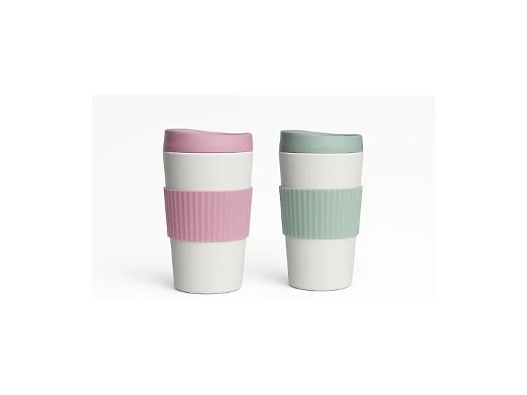 Abode Homewares Mesa Hot Double Wall Travel Tumbler - Pink & Green - 20 oz - Set of 2