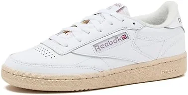 Reebok Club C 85 Vintage Tennis Sneakers for Women, White/Chalk/Infused Lilac, 7.5