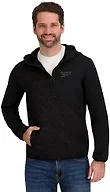 Reebok Mens Full Zip Hooded Sweater Fleece Jacket, Black, S