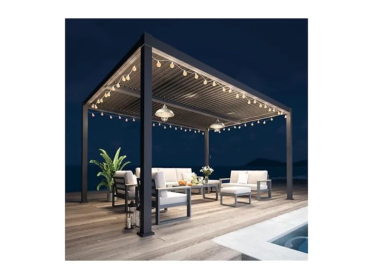 FansaFurn Louvered Pergola 12'x16'