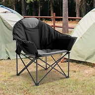 Suptinwear Oversized Moon Saucer Chair 500LBS - Black & Gray