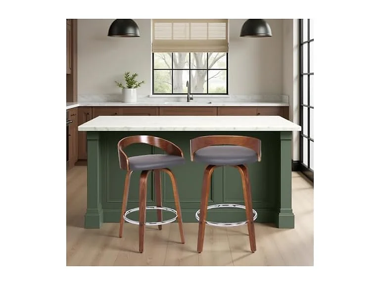 Armen Living Sonia 26" Counter Height Swivel Stool 2Pk