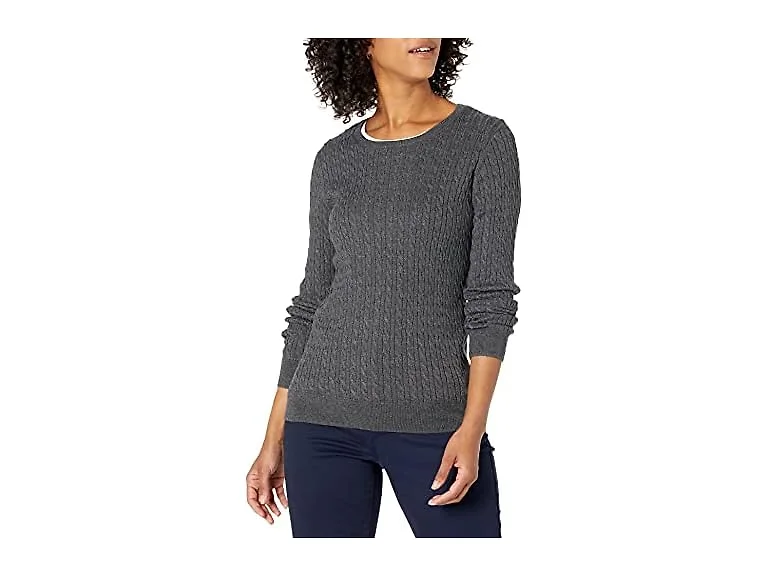 Amazon Essentials Women Cable Knit Crewneck