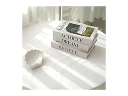 YOYMJBY 3 PCS Faux Decorative Books for Home Decor-Coffee Table Books Decor-Aesthetic Fake/Faux Books for Decoration,libros Decoration for Coffee Table, Shelf Accessories (Believe Achieve Dream)