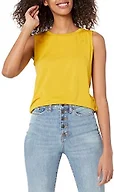 Amazon Essentials Women's Relaxed-Fit Loose Fit Sleeveless Muscle Tank Top, Dark Golden Yellow, XX-Large