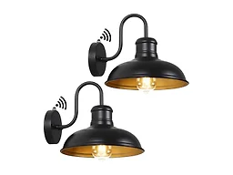 TOBUSA KN0001 Gooseneck Outdoor Lights Black Golden 2P
