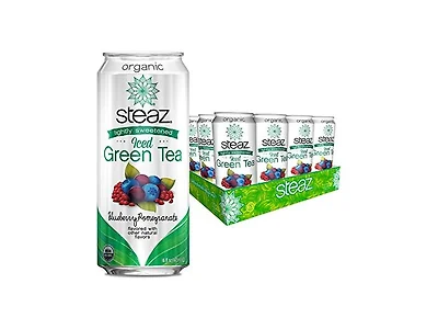 12PK Steaz Organic Lightly Sweetened Iced Green