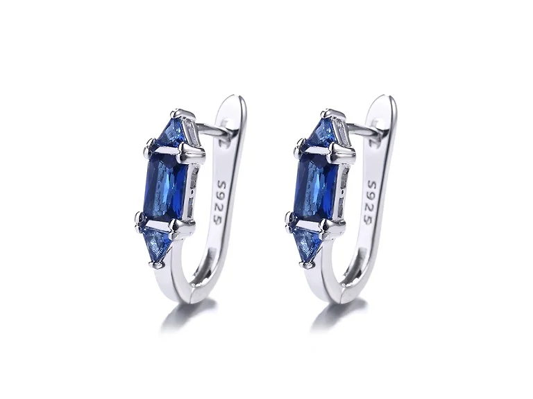 Sterling Silver Crystal Huggie Earrings