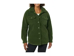 Amazon Essentials Women's Oversized Teddy Sherpa Shirt Jacket, Olive, XX-Large
