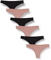 Amazon Essentials Women's Breathable Microfibre Seamless Panties, Pack of 6, Pack of 6, Black/Dusty Pink, XX-Large