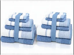 Noble House NH-12Pcs 2Tone Towel Set - Blue 12-Piece Set 