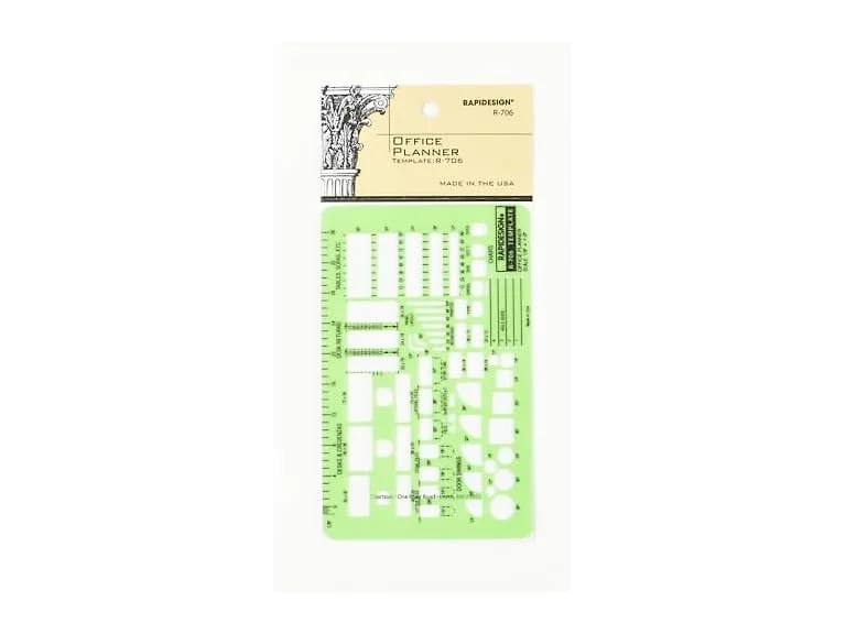 Office Planner Template, 1/8 Inch Scale