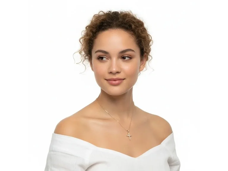 Elegant Cross Necklace with CZ Accents