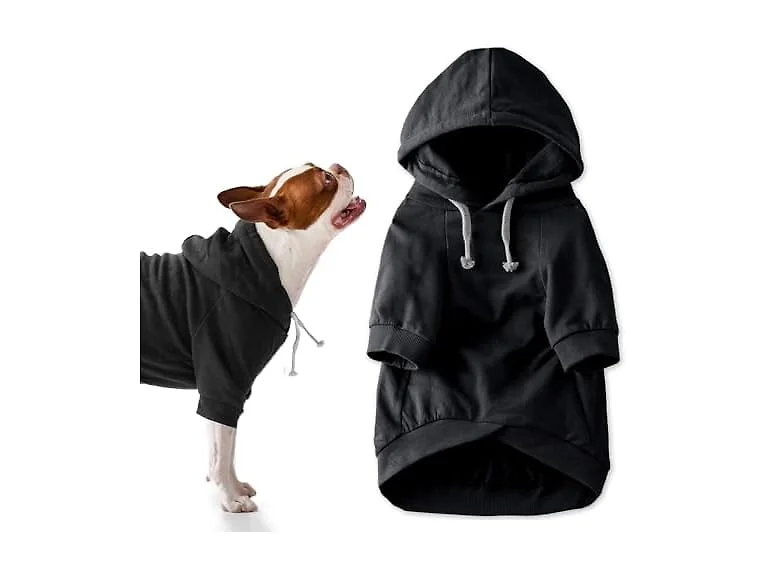 Pet Passion Rocky II Dog Hoodie, Black, XXX-Small