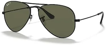 Ray-Ban RB3025 002/58 55 55-14-135 Ray-Ban RB3025 Classic  Aviator Sunglasse Black/G-15 Green Polarized