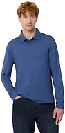 Amazon Essentials Men's Slim Fit Long Sleeve Quick Dry Golf Polo Shirt, Washed Blue, Large