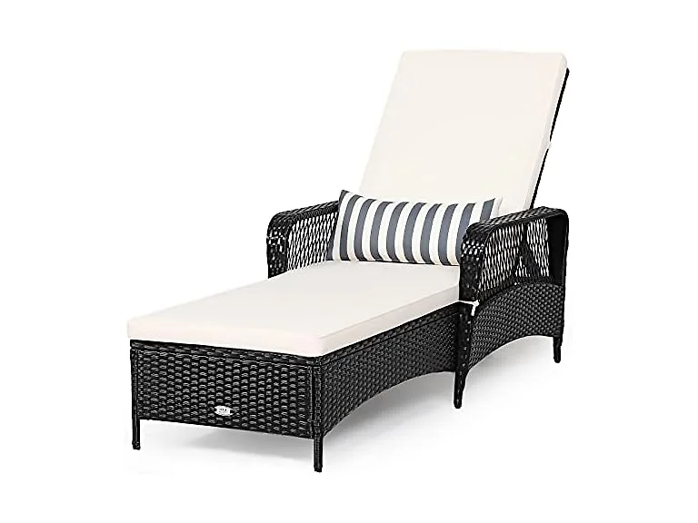 Tangkula Wicker Chaise Lounge Outdoor