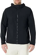 Amazon Essentials Men's Active Lightweight Water Repellent Full-Zip Active Hiking Outdoor Jacket, Black, Medium