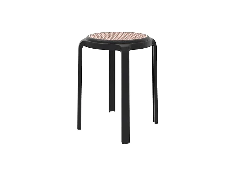 LeisureMod Round Plastic Dining Stool