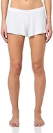 florence by mills Women's Do Not Disturb Cozy Ribbed Modal Sleep Short, White, Medium